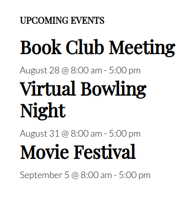 footer events