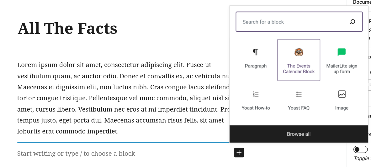 gutenberg new content block